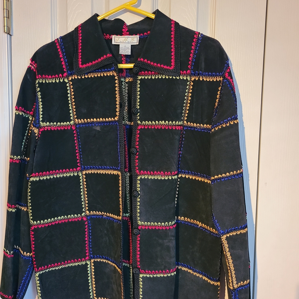 S.M.H. Boutique Patchwork Leather Jacket
